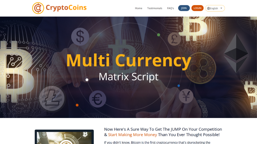 Multi Currency Matrix Script dashboard
