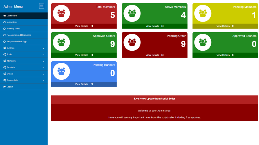 AI Prompt Store Script admin dashboard