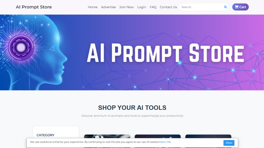 AI Prompt Store Script dashboard