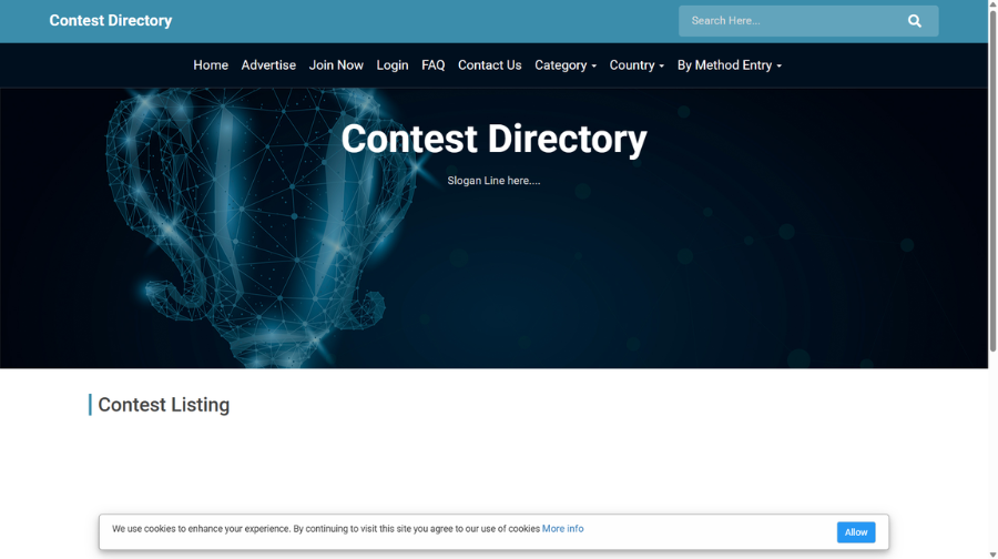 Contest Directory Script dashboard