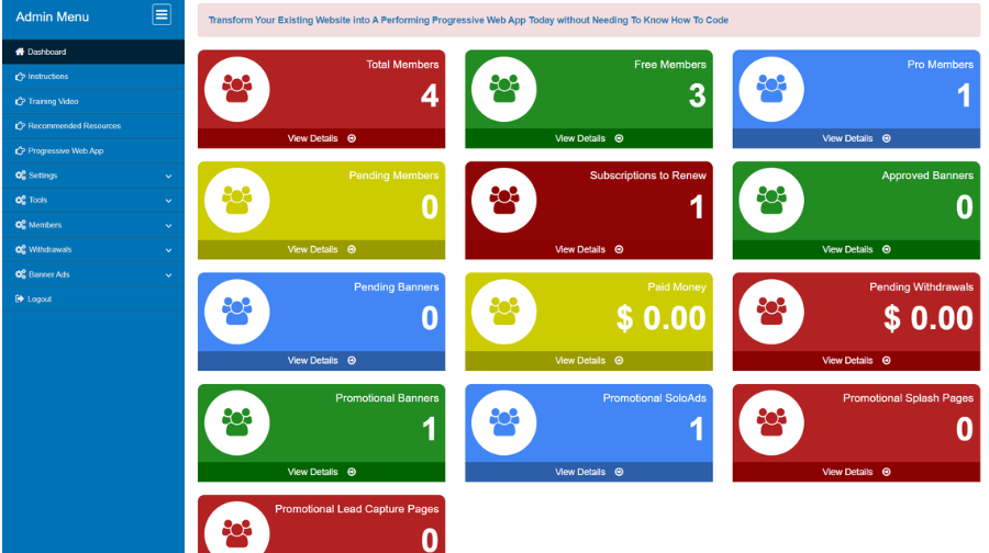 Cryptocurrency Portfolio Tracker Script admin dashboard