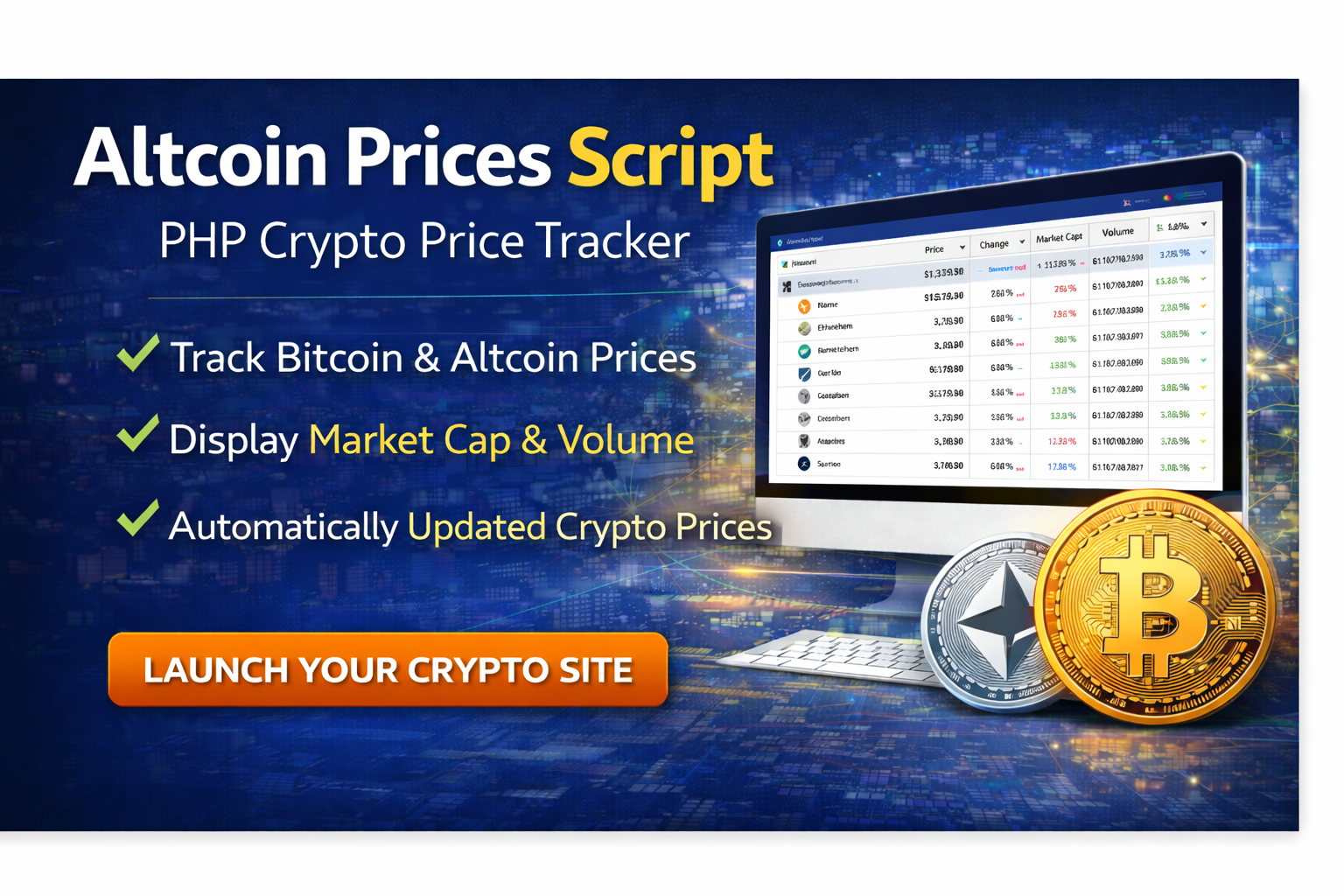 Altcoin Prices Script – PHP Crypto Price Tracker for Bitcoin & Altcoins ...