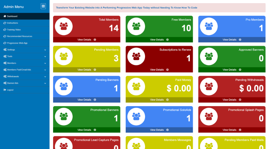 Straight Line Mailer Script admin dashboard