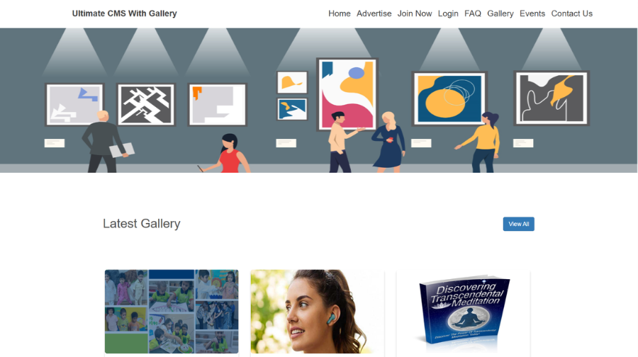 Ultimate Membership Site Script CMS with Galleries dashboard