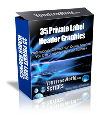35 Private Label Header Graphics with Master Resale rights